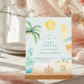 Baby on Board Beach Surf Baby shower Acryl Bord