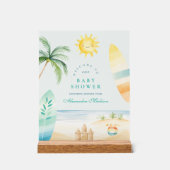 Baby on Board Beach Surf Baby shower Acryl Bord (Voorkant)