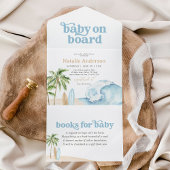 Baby on Board Beach Surf Baby shower All In One Uitnodiging