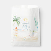 Baby on Board Beach Surf Baby shower Bedankzakje (Voorkant)