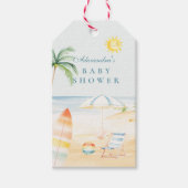 Baby on Board Beach Surf Baby shower Cadeaulabel (Voorkant)