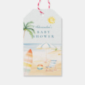 Baby on Board Beach Surf Baby shower Cadeaulabel (Achterkant)