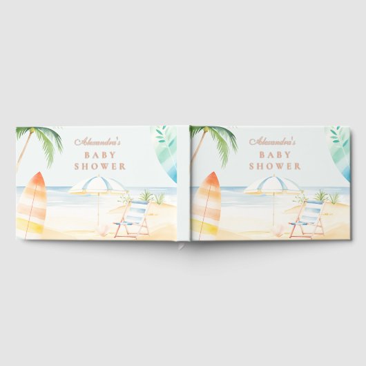 Baby on Board Beach Surf Baby shower Gastenboek (Volledig)