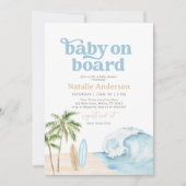 Baby on Board Beach Surf Baby shower Kaart (Voorkant)