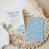 Baby on Board Beach Surf Baby shower Kaart