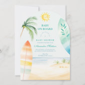 Baby on Board Beach Surf Baby shower Kaart (Voorkant)