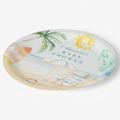Baby on Board Beach Surf Baby shower Papieren Bordje (Gekanteld)