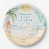 Baby on Board Beach Surf Baby shower Papieren Bordje (Voorkant)