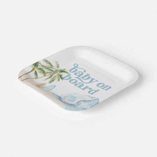Baby on Board Beach Surf Baby shower Papieren Bordje (Gebogen)