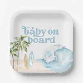 Baby on Board Beach Surf Baby shower Papieren Bordje