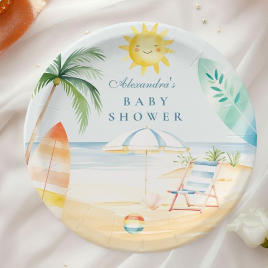 Baby on Board Beach Surf Baby shower Papieren Bordje