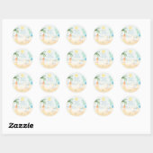 Baby on Board Beach Surf Baby shower Ronde Sticker (Vel)