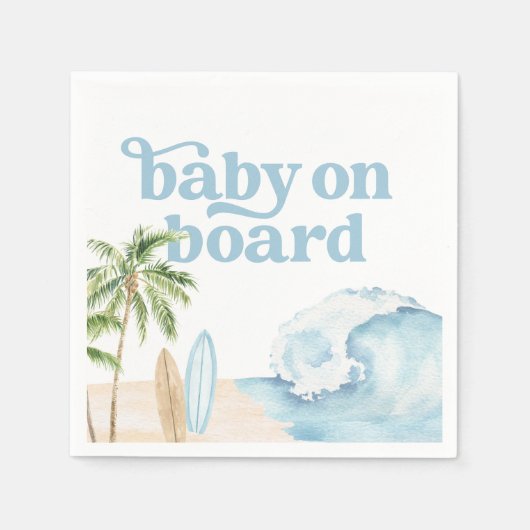 Baby on Board Beach Surf Baby shower Servet (Voorkant)