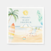 Baby on Board Beach Surf Baby shower Servet (Voorkant)