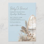 Baby On Board Blue Boho Beach Baby Shower Kaart (Voorkant)