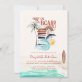 Baby on Board | Boho Surf Baby Shower Kaart (Voorkant)