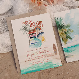 Baby on Board | Boho Surf Baby Shower Kaart