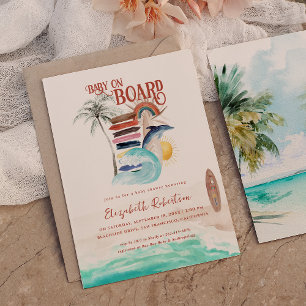 Baby on Board Boho Surf Baby Shower Kaart