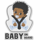 Baby On Board Car Seat African American Boy Sticker (Voorkant)