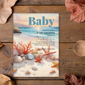 Baby on Board Coastal Beach Baby Shower invitation Kaart