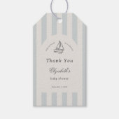 Baby On Board Elegant Blue Sailboat Cadeaulabel (Voorkant)