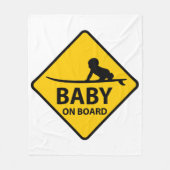 Baby on Board funny baby design with surf board Fleece Deken (Voorkant)