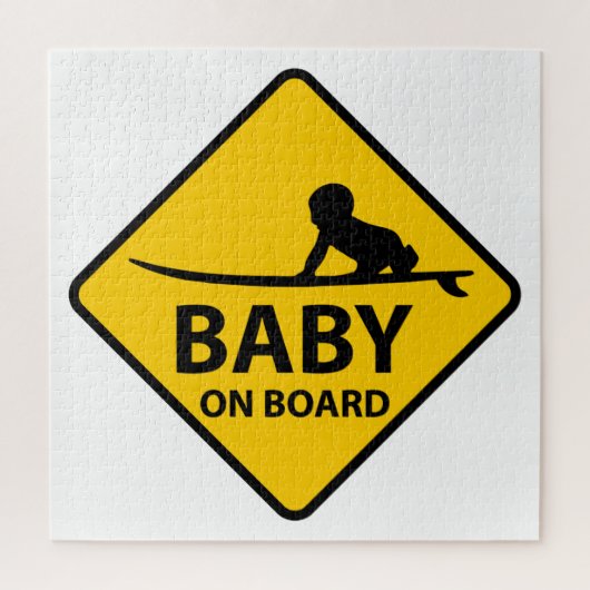 Baby on Board funny baby design with surf board Legpuzzel (Verticaal)