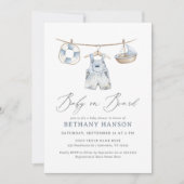 Baby on Board Nautical Baby Shower Kaart (Voorkant)