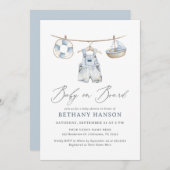 Baby on Board Nautical Baby Shower Kaart (Voorkant / Achterkant)