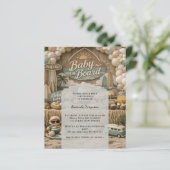 Baby on Board retro beach Baby Shower invitation (Staand voorkant)