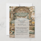 Baby on Board retro beach Baby Shower invitation (Voorkant)