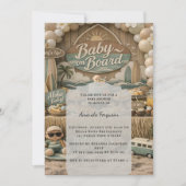 Baby on Board retro beach Baby Shower Kaart (Voorkant)