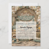 Baby on Board retro beach Baby Shower Kaart (Voorkant)