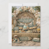 Baby on Board retro beach Baby Shower Kaart (Achterkant)