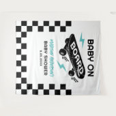 Baby on Board Skateboard Baby Shower Backdrop Wandkleed (Voorkant (horizontaal))