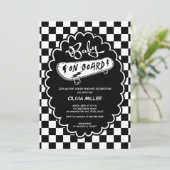 Baby on Board Skateboard Baby Shower Invitation Kaart (Staand voorkant)