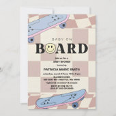 Baby on Board Skateboard Baby Shower party Invitat Kaart (Voorkant)