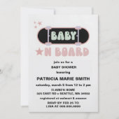Baby on Board Skateboard Baby Shower party Invitat Kaart (Voorkant)