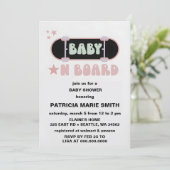 Baby on Board Skateboard Baby Shower party Invitat Kaart (Staand voorkant)