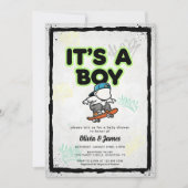 Baby on Board Skateboard Baby Shower party Invitat Kaart (Voorkant)