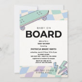 Baby on Board Skateboard Baby Shower party Invitat Kaart (Voorkant)