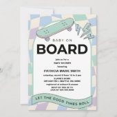 Baby on Board Skateboard Baby Shower party Invitat Kaart (Voorkant)