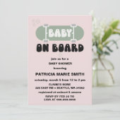Baby on Board Skateboard Baby Shower party Invitat Kaart (Staand voorkant)