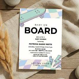 Baby on Board Skateboard Baby Shower party Invitat Kaart