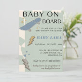 Baby on Board Skateboard Baby Shower party Invitat Kaart (Staand voorkant)