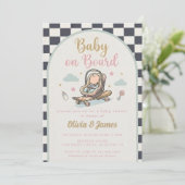 Baby on Board Skateboard Baby Shower party Kaart (Staand voorkant)