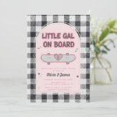 Baby on Board Skateboard Baby Shower party Kaart (Staand voorkant)
