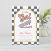 Baby on Board Skateboard Baby Shower party Kaart (Staand voorkant)
