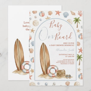 Baby On Board   Strand baby shower kader boogje Kaart