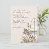 Baby On Board Summer Boho Beach Baby Shower Kaart (Staand voorkant)